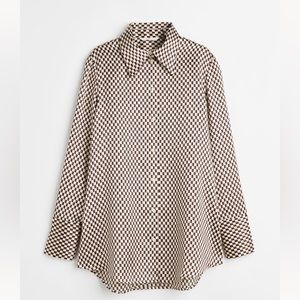 H&M Checkered Satin Blouse